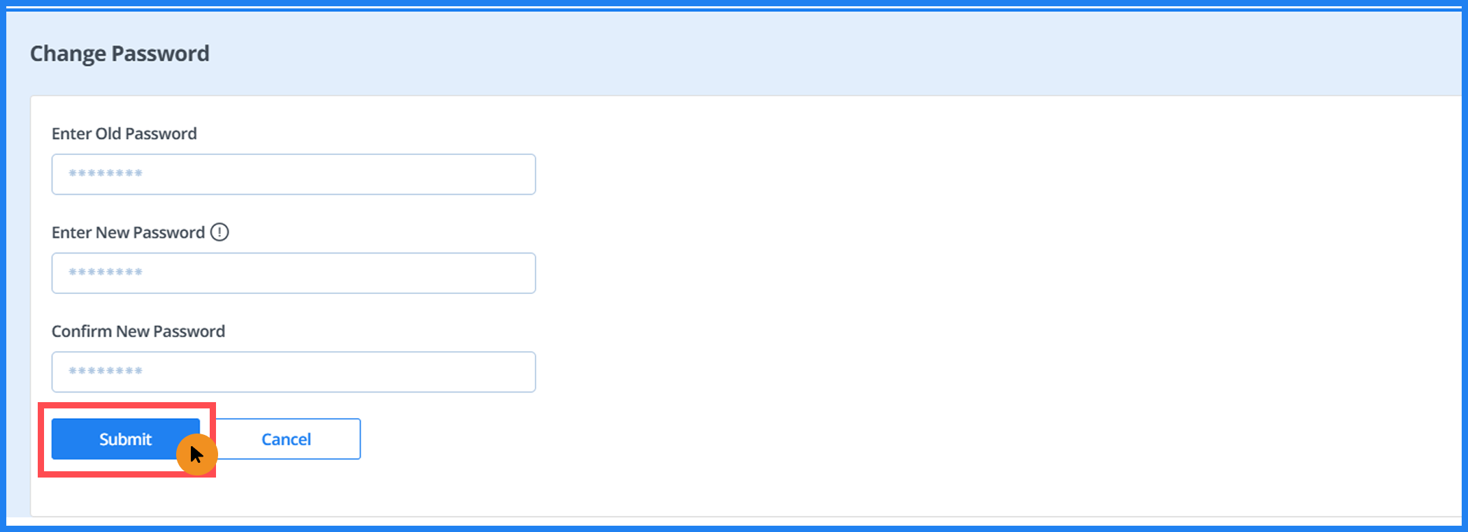 Change Password Step 3