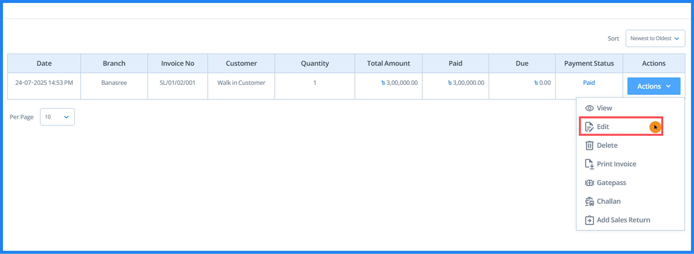 Create Sales Step 10