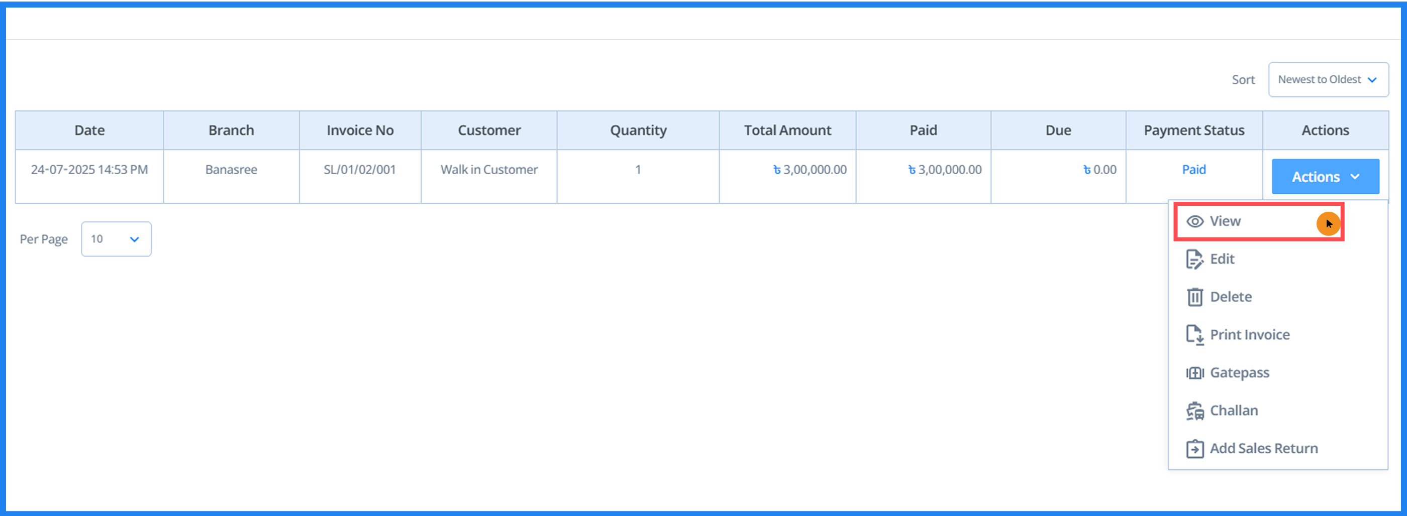 Create Sales Step 12