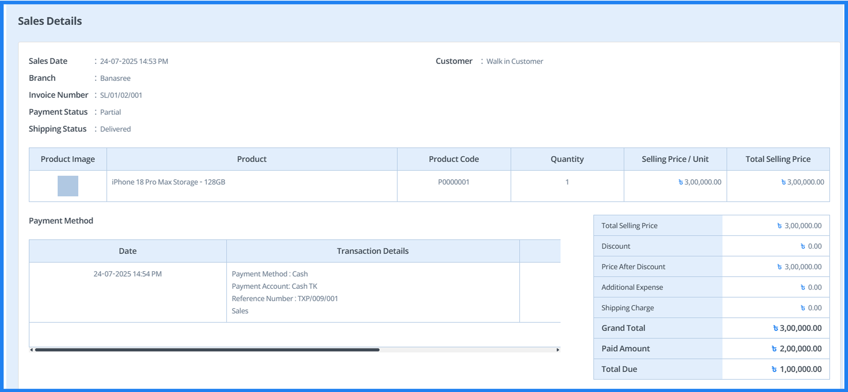 Create Sales Step 13
