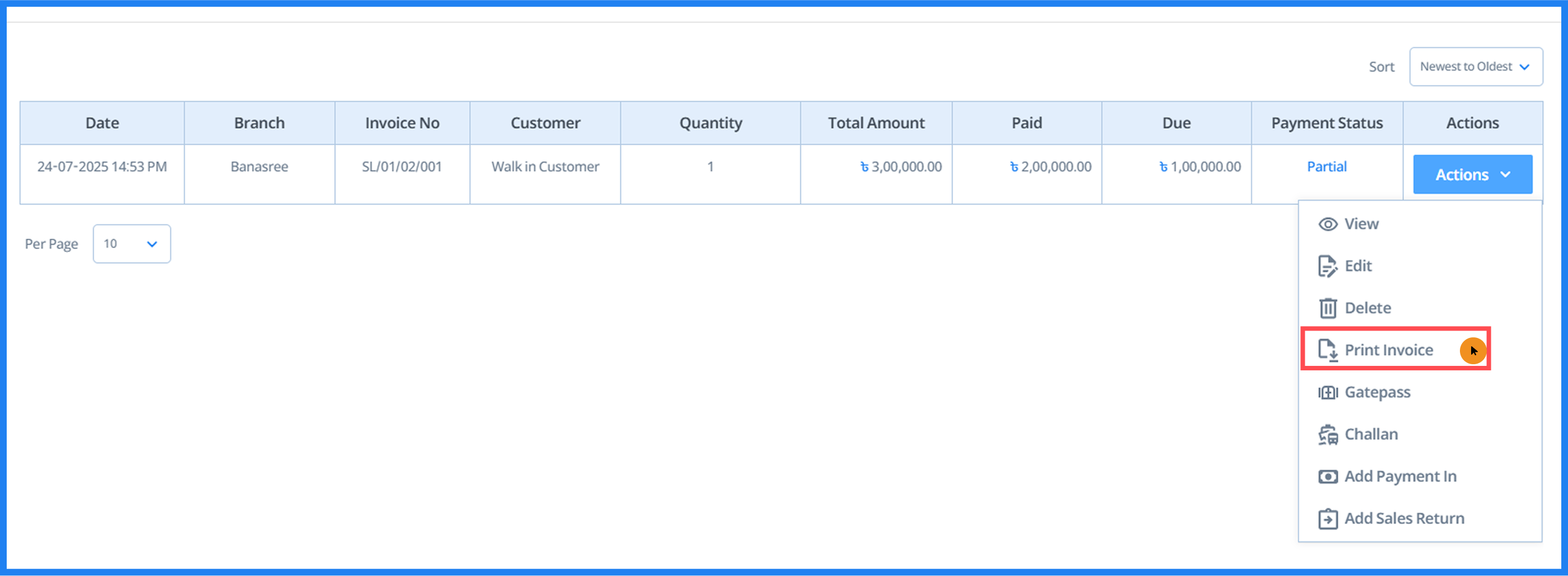 Create Sales Step 18