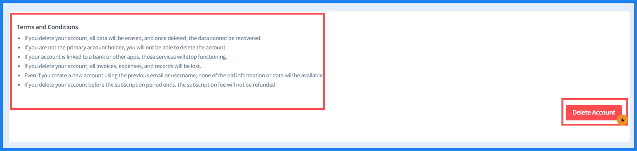 Delete Account Step 2