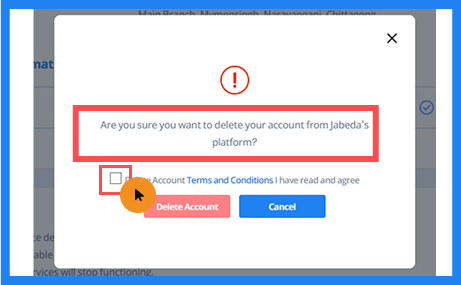 Delete Account Step 3