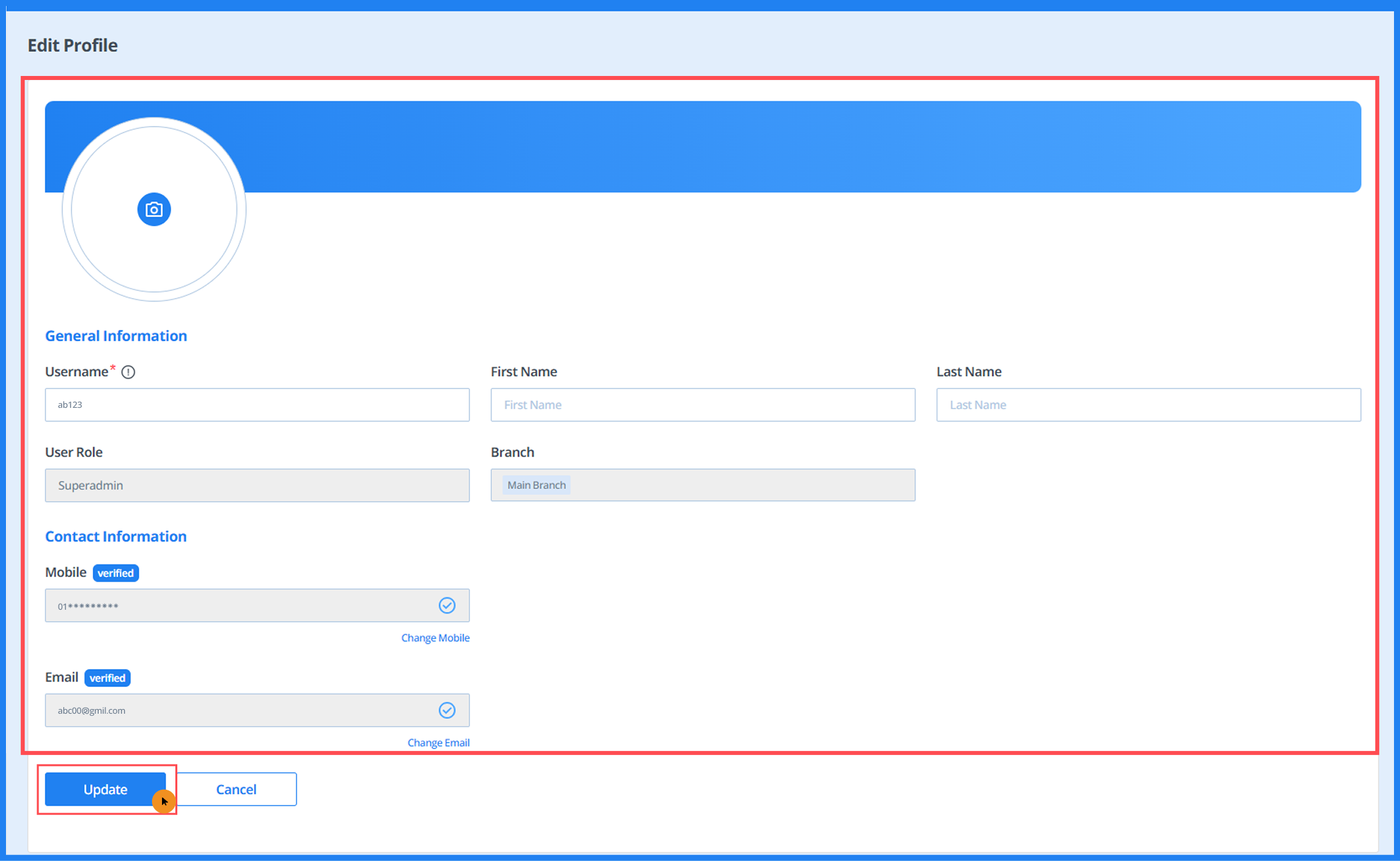 Manage Profile Step 5