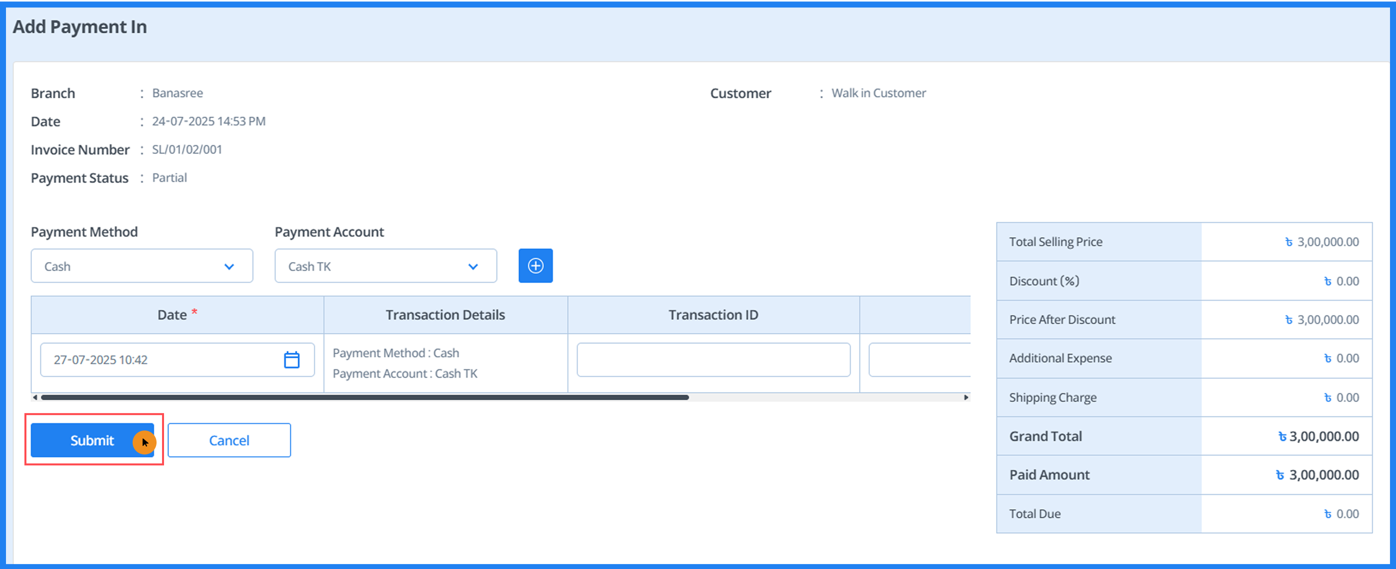 Create Sales Step 15