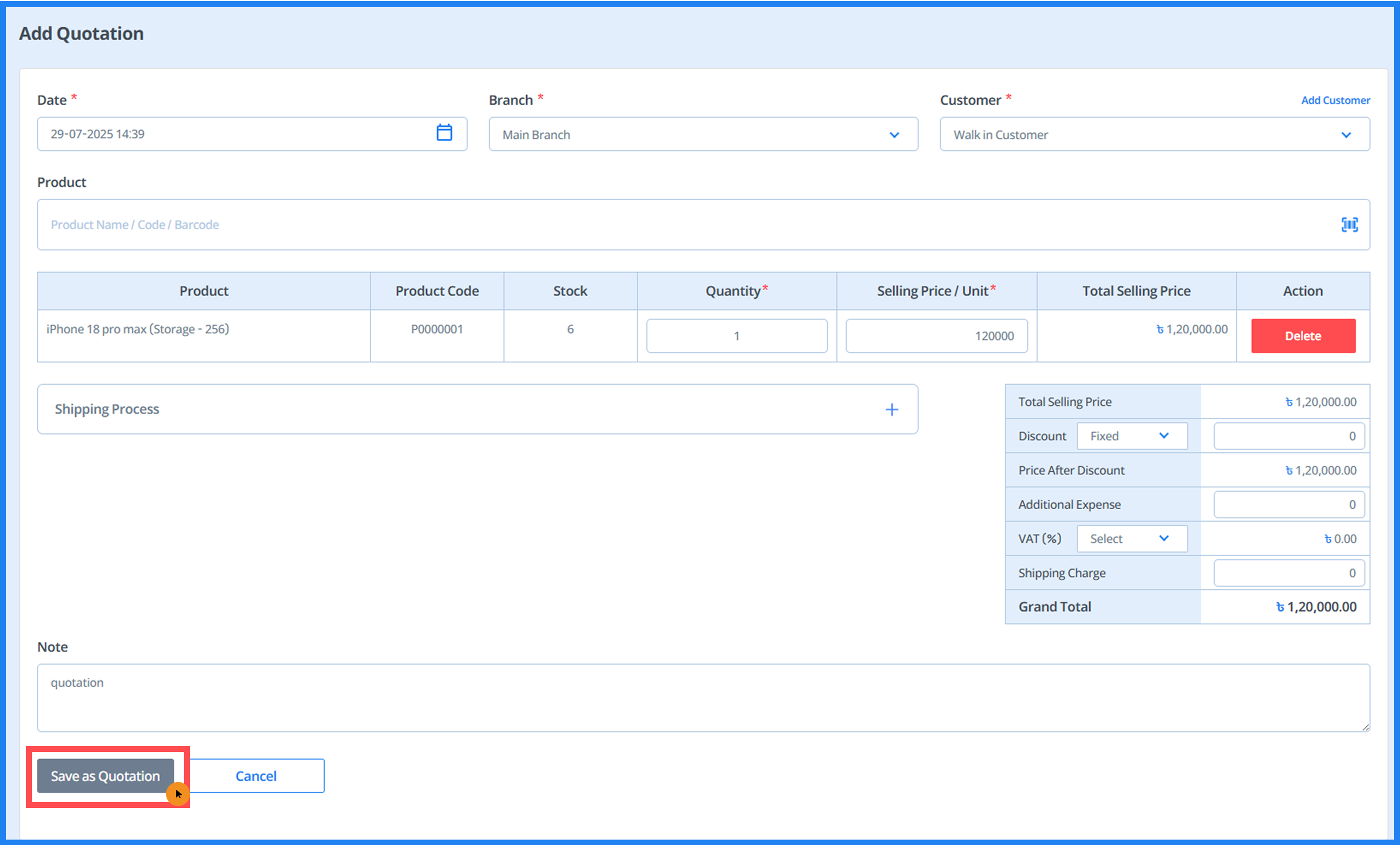 sales-quotations step 5